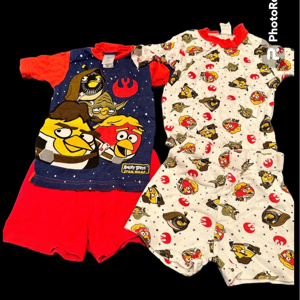 Lot of 2 pair of Angry Birds Star Wars size 6 PJs